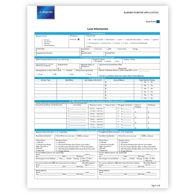 Business Purpose Loan Application